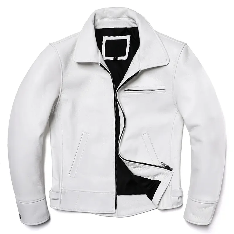 2023 New White Natural Cowhide Jacket Men's Genuine Leather Coat Slim Fit Fashion Clothing Swallowtail Business Jackets
2023 New White Natural Cowhide Jacket Men's Genuine Leather Coat Slim Fit Fashion Clothing Swallowtail Business Jackets