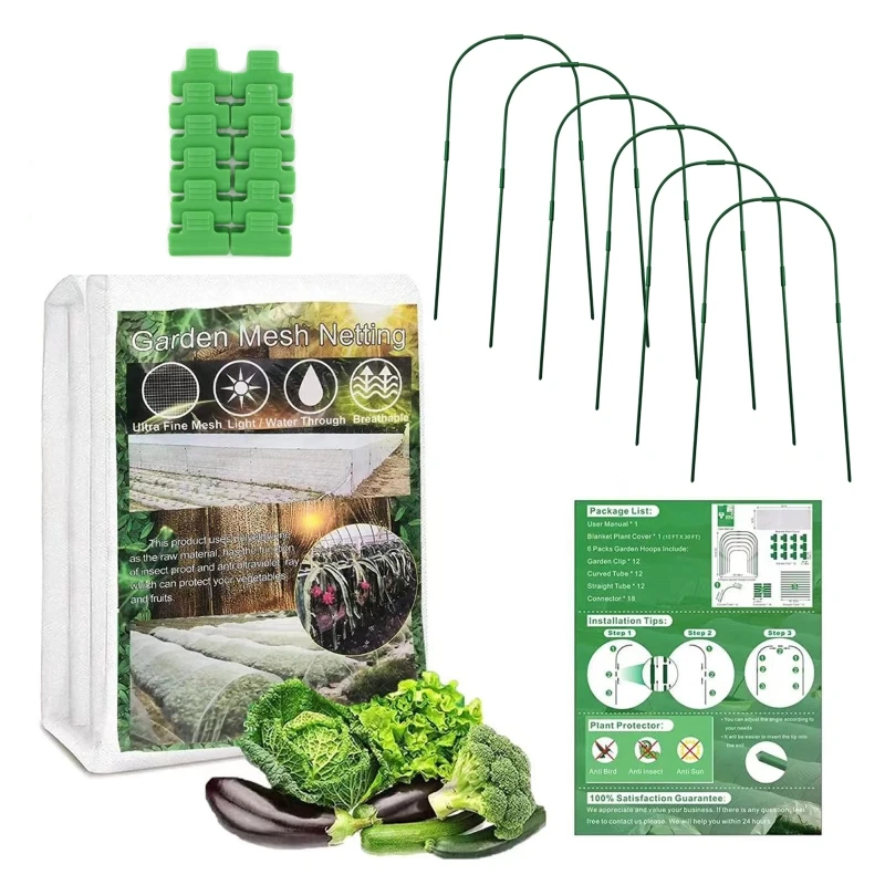 Garden Animals Barrier Netting for Fruits Vegetables Greenhouse Mesh Netting Kit Plant Cover with Hoop & Clip Row Cover
Garden Animals Barrier Netting for Fruits Vegetables Greenhouse Mesh Netting Kit Plant Cover with Hoop & Clip Row Cover