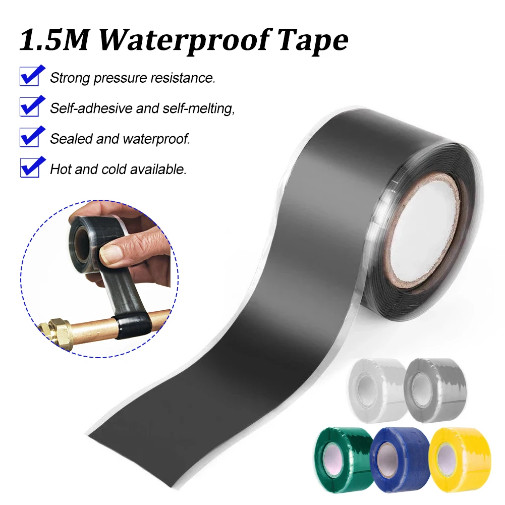 Waterproof Silicone Performance Repair Tape Self-adhesive Strong Rubber Silicone Bonding Tape SelfFusing Wire Tape 2.5cm*1.5m
Waterproof Silicone Performance Repair Tape Self-adhesive Strong Rubber Silicone Bonding Tape SelfFusing Wire Tape 2.5cm*1.5m