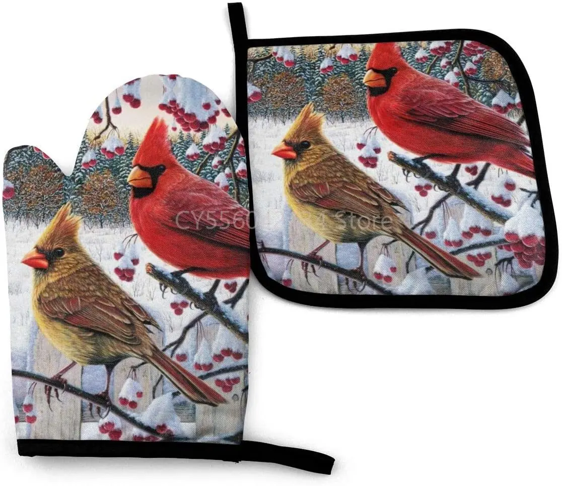 Cardinals Birds in Winter Oven Mitts and Pot Holders Set Kitchen Gift Set for Cooking Baking BBQ Grilling
Cardinals Birds in Winter Oven Mitts and Pot Holders Set Kitchen Gift Set for Cooking Baking BBQ Grilling