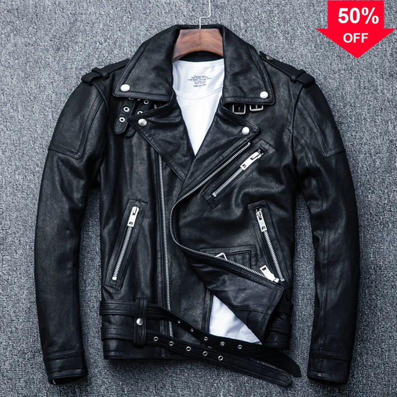 100% Natural Sheepskin Tanned Leather Jacket Black Soft Men's Motocycle Jackets Motor Clothing Biker Coat Autumn M111
100% Natural Sheepskin Tanned Leather Jacket Black Soft Men's Motocycle Jackets Motor Clothing Biker Coat Autumn M111