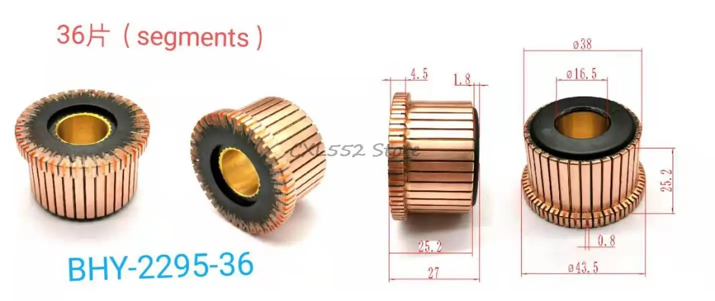2Pcs 16.5x25.2(27)x38mm 16x25.2(27)x38mm 36P BHY-2295-36 BHY-2295-36-16 Copper Bars Alternator Electric Motor Commutator
2Pcs 16.5x25.2(27)x38mm 16x25.2(27)x38mm 36P BHY-2295-36 BHY-2295-36-16 Copper Bars Alternator Electric Motor Commutator