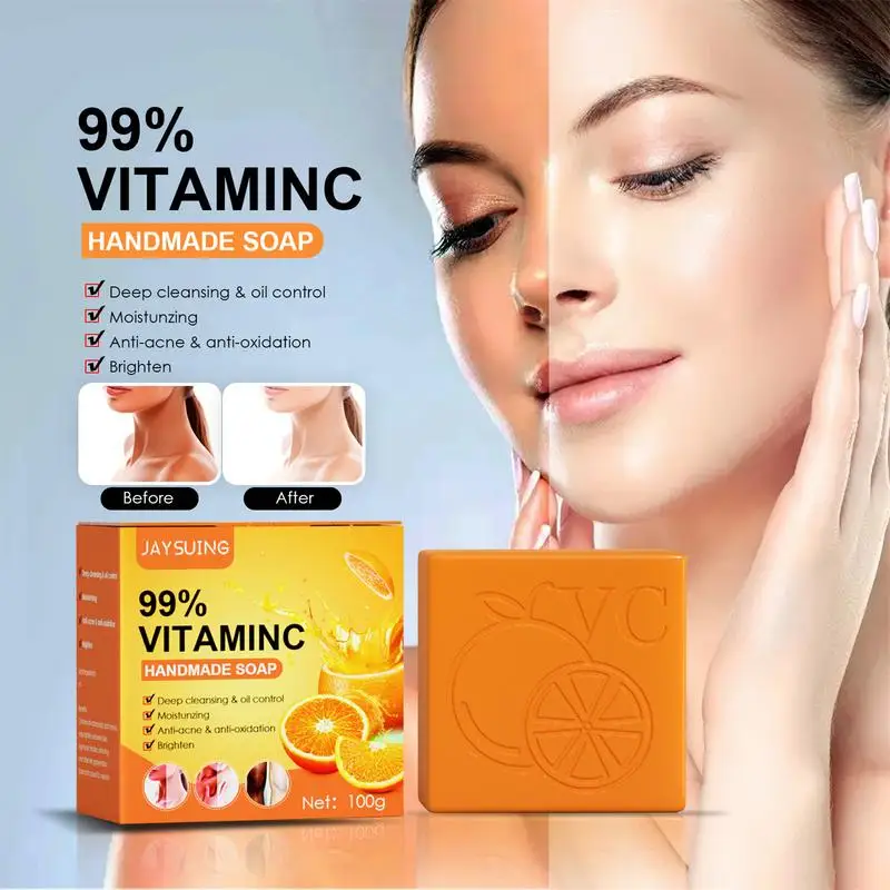 100g VC Handmade Soap Whitening Moisturizing Lightening Oil Control Orange Soap Bar Natural Cleanser used For Face And Body
100g VC Handmade Soap Whitening Moisturizing Lightening Oil Control Orange Soap Bar Natural Cleanser used For Face And Body
