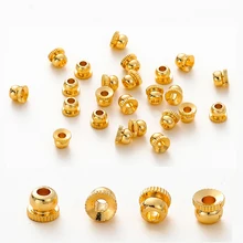 20/50pcs 14K/18K Gold Plated Bead Caps Spacer Beads For Bracelet Separators Glossy Beads DIY Jewellery Making Supplies Wholesale