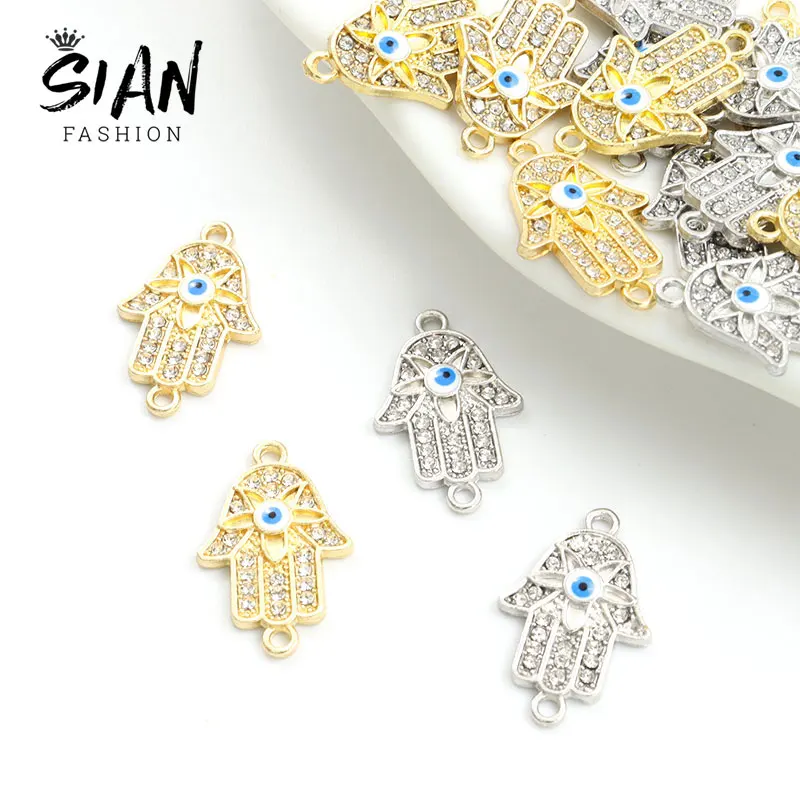 10pcs Lucky Eyes Fatima Hand Connectors Crystal Hamsa Hands Enamel Charms DIY Bracelet Jewelry Making Supplies Handmade Crafts
10pcs Lucky Eyes Fatima Hand Connectors Crystal Hamsa Hands Enamel Charms DIY Bracelet Jewelry Making Supplies Handmade Crafts