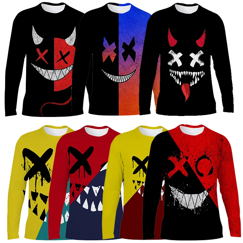 2022 New Men's Retro Hip Hop Solid Color Xx Smiley Horror Demon 3D Printing Long Sleeve Spring Autumn Leisure Sports Jogging
2022 New Men's Retro Hip Hop Solid Color Xx Smiley Horror Demon 3D Printing Long Sleeve Spring Autumn Leisure Sports Jogging