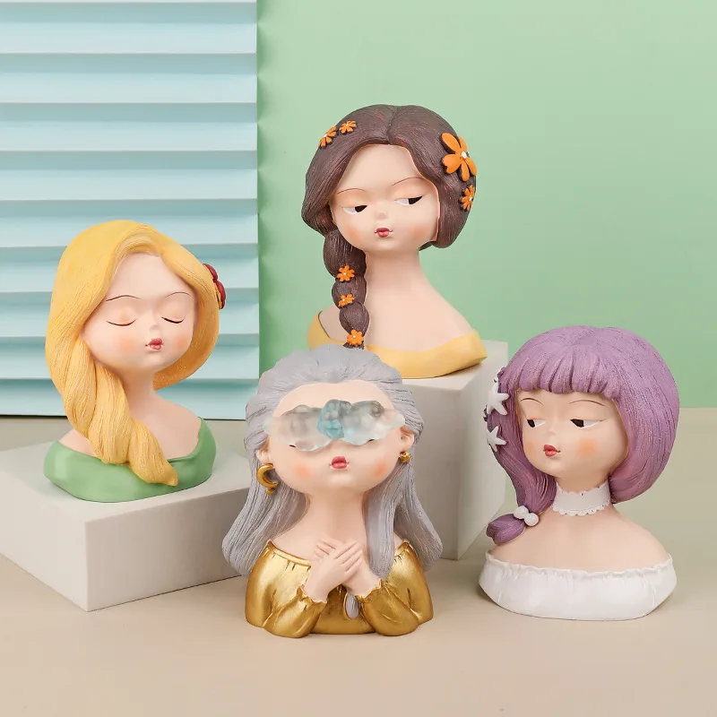 Flower Girl Head Resin Crafts Home Decoration Ornaments Living Room Porch Wine Cabinet Decoration Children's Manual
Flower Girl Head Resin Crafts Home Decoration Ornaments Living Room Porch Wine Cabinet Decoration Children's Manual