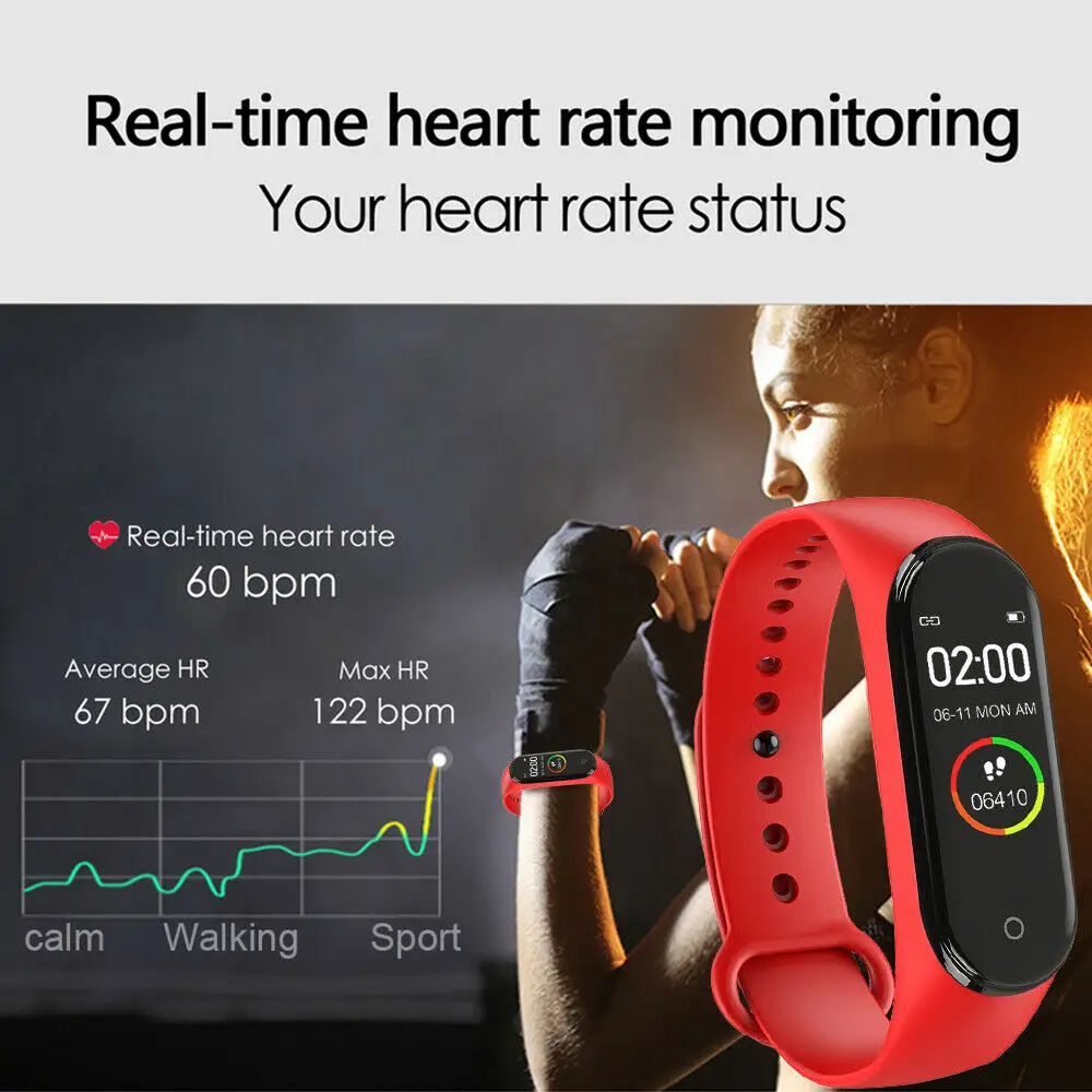 Xiaomi Fitness Bracelet M4 Smart Watch GPS Tracker Pedometer Blood Heart Rate Pressure Monitor Pulse Oximeter SmartBand |