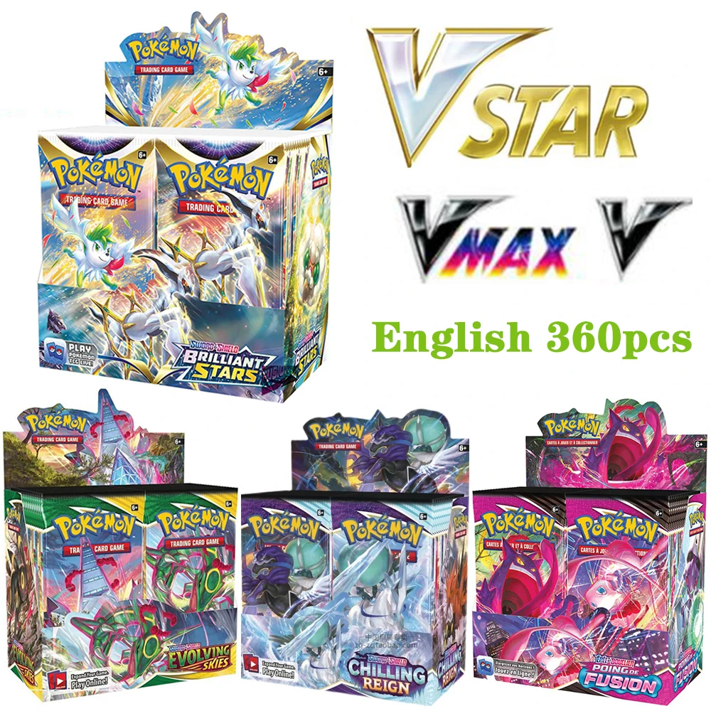 360Pcs Pokemon Cards Vstar Evolving Skies TCG: Sword & Shield Booster Box Trading Card Game Collection Toys Christmas Gifts
360Pcs Pokemon Cards Vstar Evolving Skies TCG: Sword & Shield Booster Box Trading Card Game Collection Toys Christmas Gifts