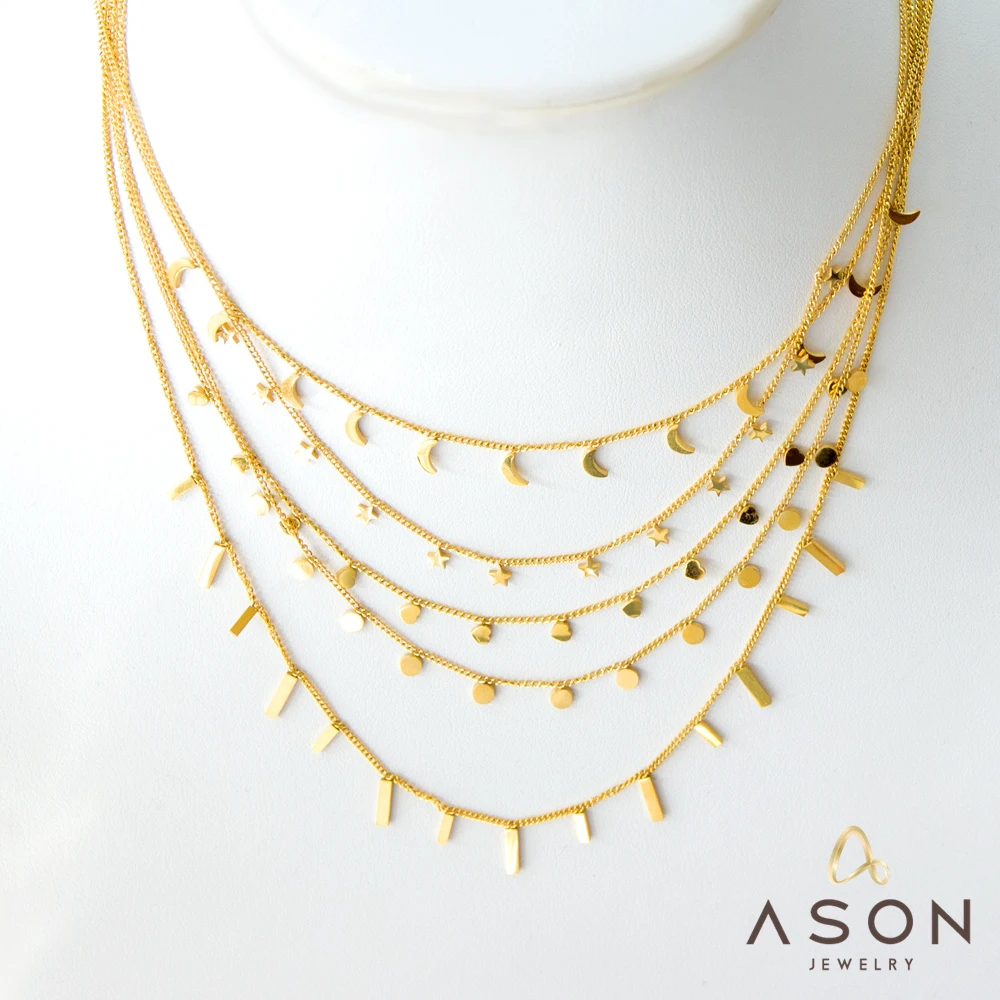 ASONSTEEL One Piece News Mini Star Moon Chains Pendant Necklaces Gold Color Stainless Steel Women Jewelry Chokers Cubic Zirconia
ASONSTEEL One Piece News Mini Star Moon Chains Pendant Necklaces Gold Color Stainless Steel Women Jewelry Chokers Cubic Zirconia