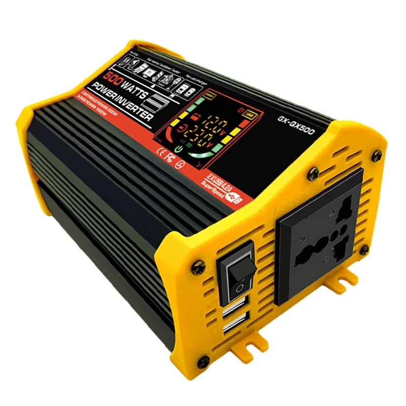 1000W Dual Screen Car Inverter Power Adapter Modified Sine Wave Voltage Transformer Dual USB DC 12V to AC 220V Inverter
1000W Dual Screen Car Inverter Power Adapter Modified Sine Wave Voltage Transformer Dual USB DC 12V to AC 220V Inverter