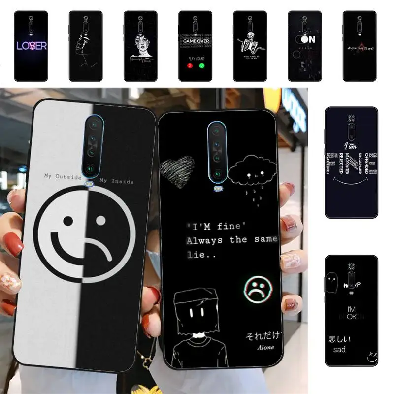 Sad depression Black Word Phone Case for Redmi 5 6 7 8 9 A 5plus K20 4X S2 GO 6 K30 pro
Sad depression Black Word Phone Case for Redmi 5 6 7 8 9 A 5plus K20 4X S2 GO 6 K30 pro