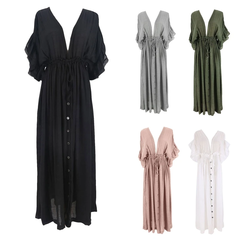 Стильный женский пляжный кардиган на завязках, Длинная накидка для бикини, солнцезащитное платье для отдыха в бассейне и на лето
Стильный женский пляжный кардиган на завязках, Длинная накидка для бикини, солнцезащитное платье для отдыха в бассейне и на лето