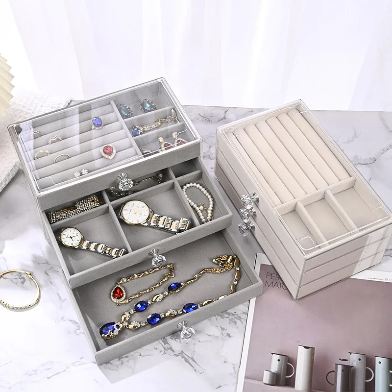 New Velvet 3 Layers Clear Acrylic Jewelry Storage Box Jewelry Organizers Ring Earring Bracelet Necklace Holder Jewelry Case
New Velvet 3 Layers Clear Acrylic Jewelry Storage Box Jewelry Organizers Ring Earring Bracelet Necklace Holder Jewelry Case