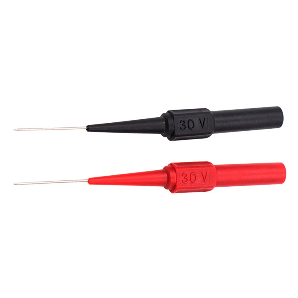 

Universal 2mm Piercing Needles Tip 100x50mm Non-Destructive Multimeter Test Probes One Red Black Stainless Steel Probes