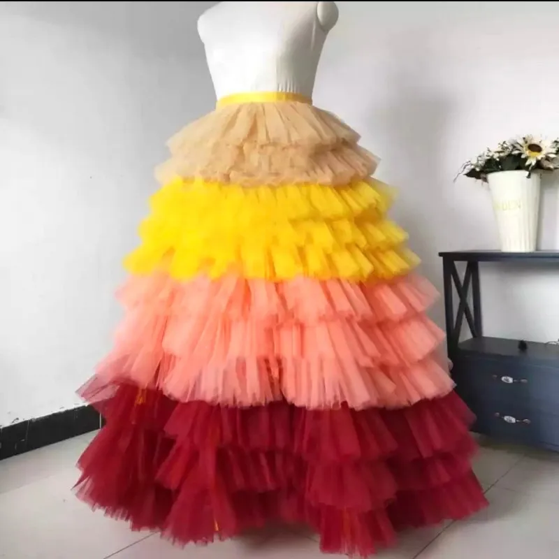 Handmade Mix Color Ruffles Tiered Tulle Skirts Real Image Fluffy Tulle Ball Gowns Female Mesh Maxi Skirt Color Free
Handmade Mix Color Ruffles Tiered Tulle Skirts Real Image Fluffy Tulle Ball Gowns Female Mesh Maxi Skirt Color Free