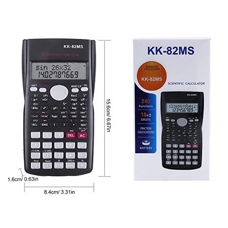 Scientific Calculator with 240 Functions and 2-Line Screen Multi-purpose Portable Student Calculator for Math Teaching
Scientific Calculator with 240 Functions and 2-Line Screen Multi-purpose Portable Student Calculator for Math Teaching