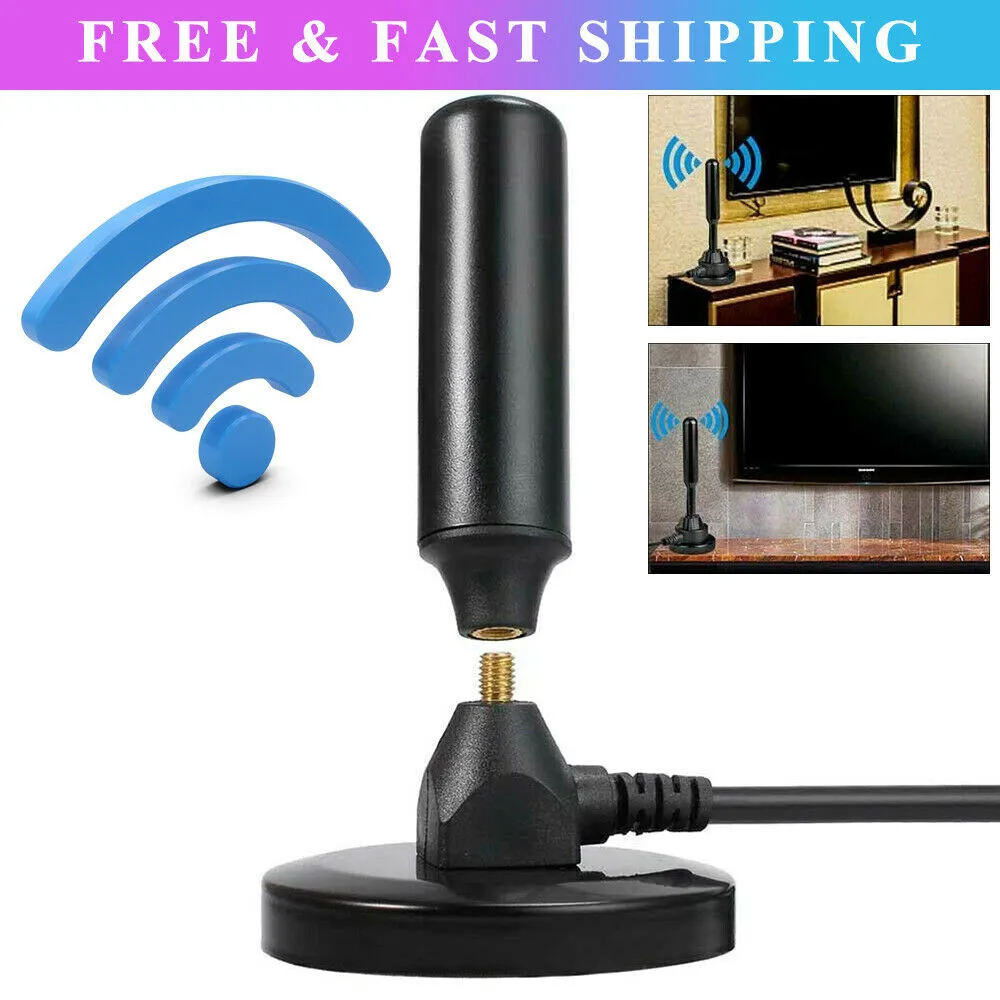 

Portable Digital HD TV 5DBI Antenna Aerial DVB-T2 Car Caravan Camper Van Outdoor UK Just Plug Co-axial Adapter Car TV Antenna