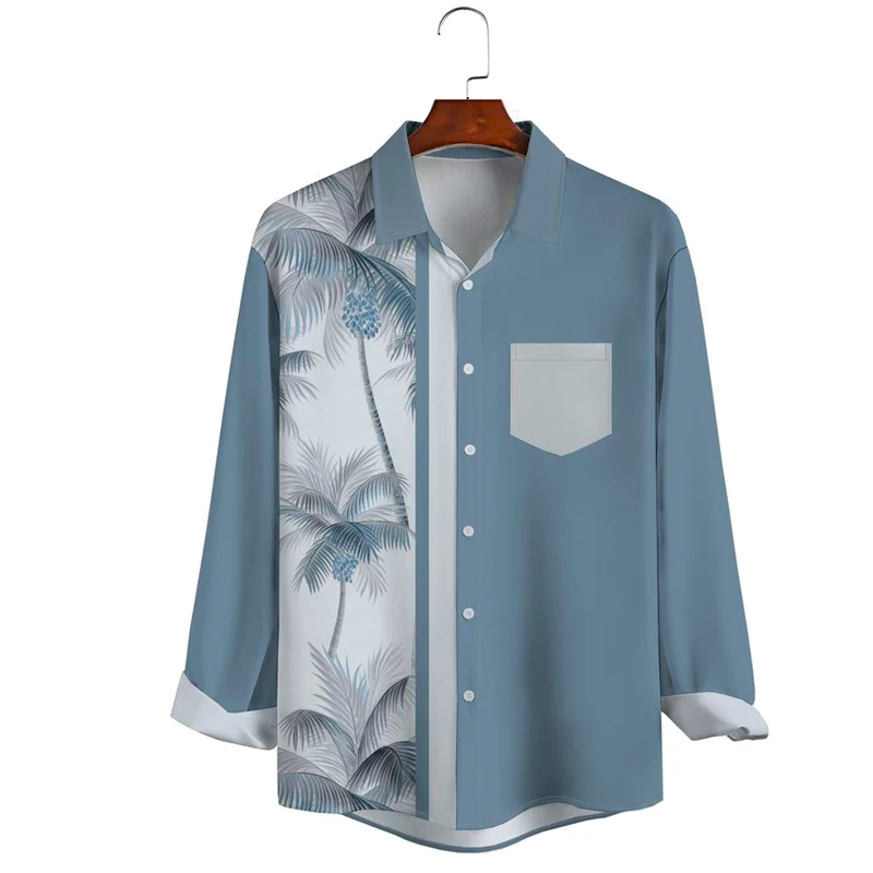 Men's Printed Long Sleeve Hawaiian Shirt with Chest Pocket
Men's Printed Long Sleeve Hawaiian Shirt with Chest Pocket