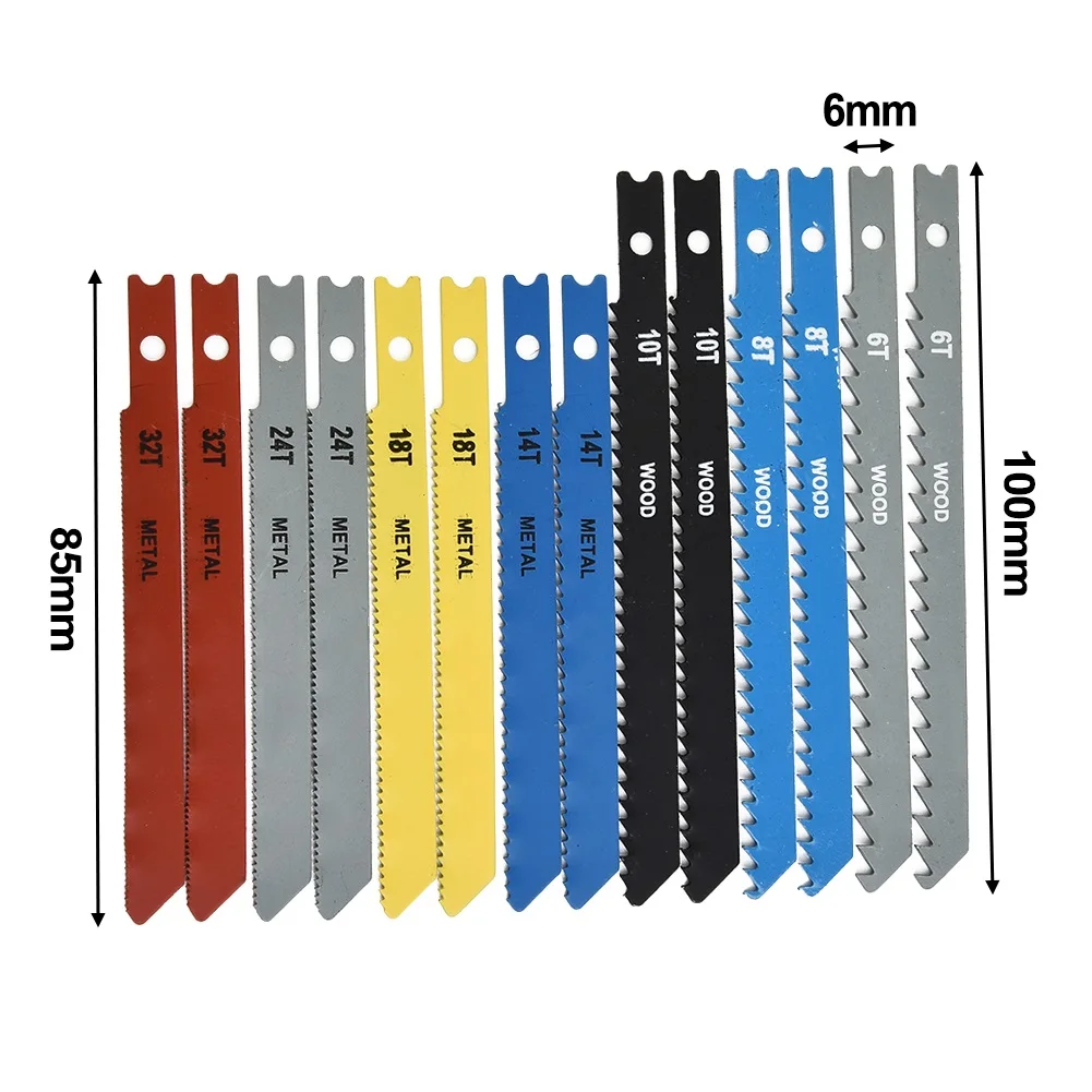 14Pcs Set 6T-32T U-Shank HCS Saw Blade Reciprocating JigSaw Blades For Plastic Wood Aluminium Cutting Power Tools Parts
14Pcs Set 6T-32T U-Shank HCS Saw Blade Reciprocating JigSaw Blades For Plastic Wood Aluminium Cutting Power Tools Parts