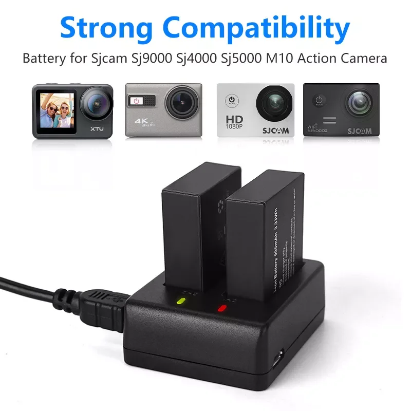 NEW 900mAh For SJCAM Sport Camera Battery Rechargeable with 2 Battery Charger for SJCAM SJ4000 SJ5000 SJ6000 BMS Action Cam Bate
NEW 900mAh For SJCAM Sport Camera Battery Rechargeable with 2 Battery Charger for SJCAM SJ4000 SJ5000 SJ6000 BMS Action Cam Bate
