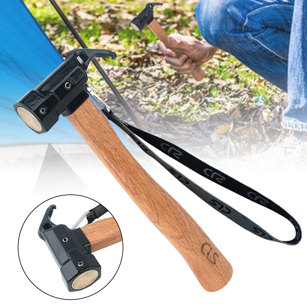 Tent Peg Hammer Outdoor Camping Cast Iron Head Stake Hammer Wooden Handle with Peg Remover Tether for Backpacking Hiking Fishing
Tent Peg Hammer Outdoor Camping Cast Iron Head Stake Hammer Wooden Handle with Peg Remover Tether for Backpacking Hiking Fishing