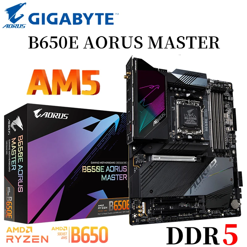 Материнская плата Gigabyte B650E AORUS MASTER DDR5 128 ГБ, память PCIe 5,0 M.2 SSD Wi-Fi 6E, поддержка AM5 AMD Ryzen 7000, ЦП, материнская плата, Новинка
Материнская плата Gigabyte B650E AORUS MASTER DDR5 128 ГБ, память PCIe 5,0 M.2 SSD Wi-Fi 6E, поддержка AM5 AMD Ryzen 7000, ЦП, материнская плата, Новинка