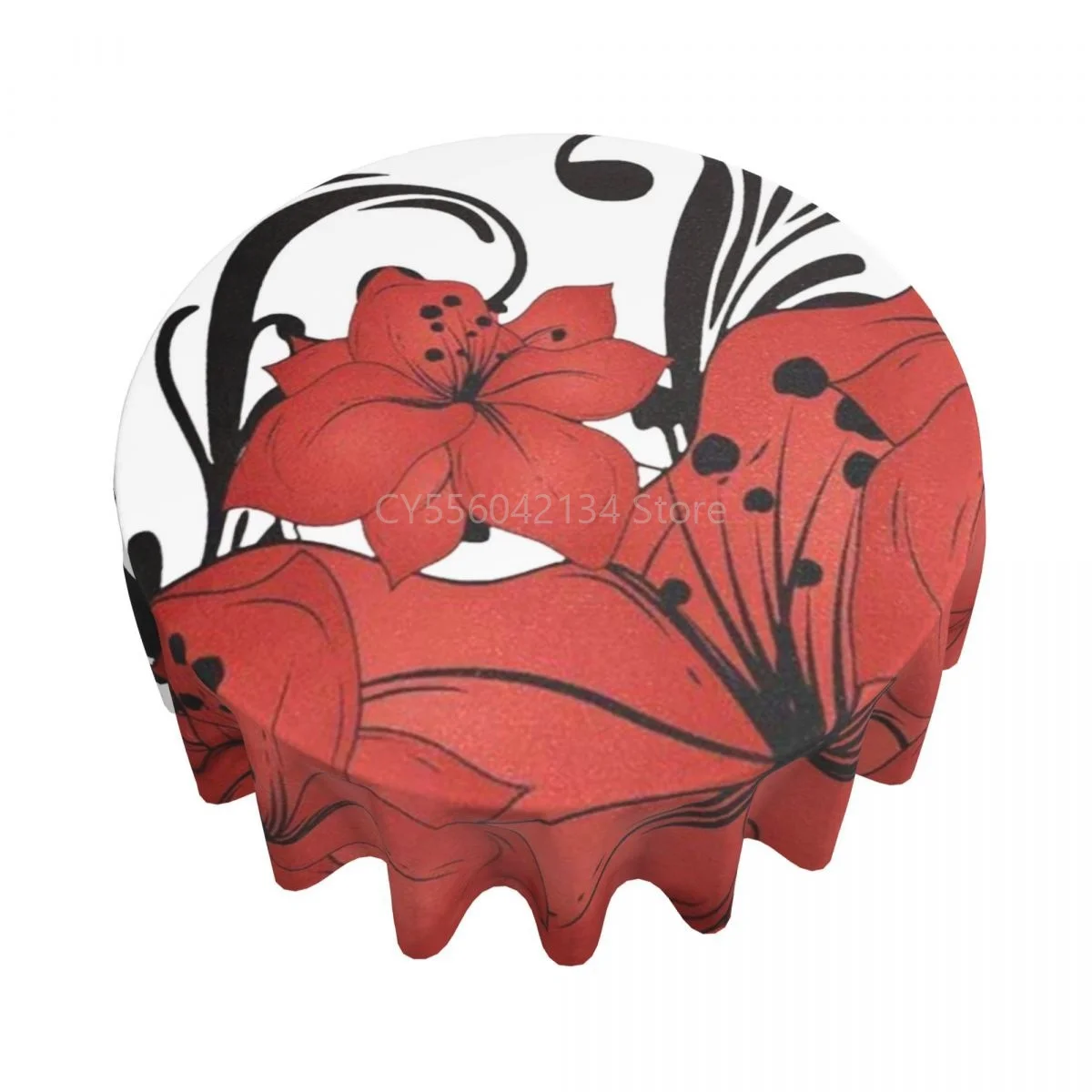 Round Tablecloth 60 Inch White Flowers Red Floral Black Table Cover For Dinner Kitchen
Round Tablecloth 60 Inch White Flowers Red Floral Black Table Cover For Dinner Kitchen