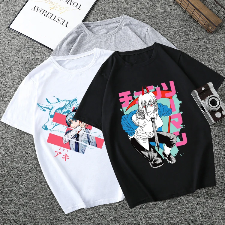 2022 Unisex Chainsaw Man 2 T Shirt Men/women Funny Cartoon Pochita Makima T-shirt Anime Denji Tshirt Graphic Tees Tops Male 90s