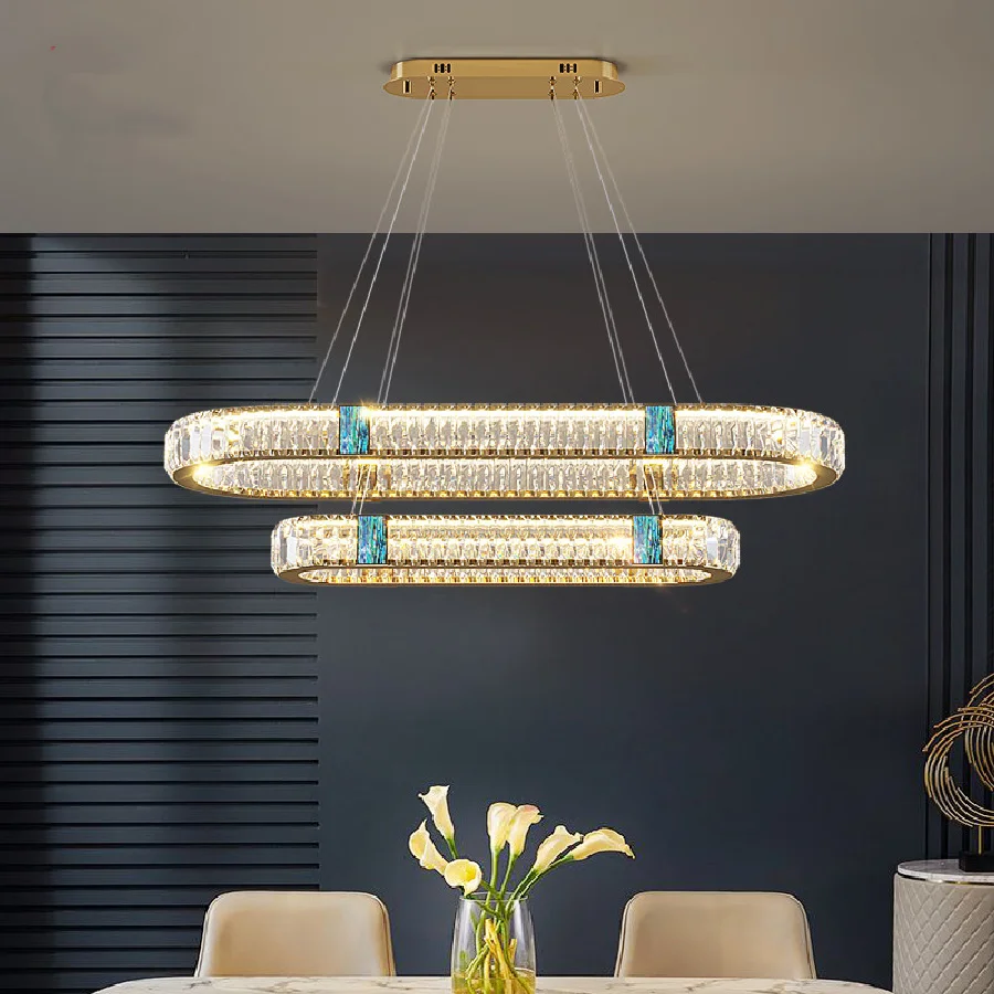 Modern Dining Table Led Dimmable Pendant Lights By Remote Control K9 Crystals Lustre Oval Gold Steel Hanging Lamp Led Llighting
Modern Dining Table Led Dimmable Pendant Lights By Remote Control K9 Crystals Lustre Oval Gold Steel Hanging Lamp Led Llighting