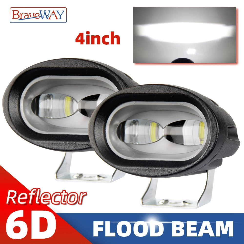 BraveWay 12V 24V LED Work Light 4" Spot Flood Driving Beam for Car Jeep Truck Car Tractor SUV 4x4 Offroad Motorcycle
BraveWay 12V 24V LED Work Light 4" Spot Flood Driving Beam for Car Jeep Truck Car Tractor SUV 4x4 Offroad Motorcycle
