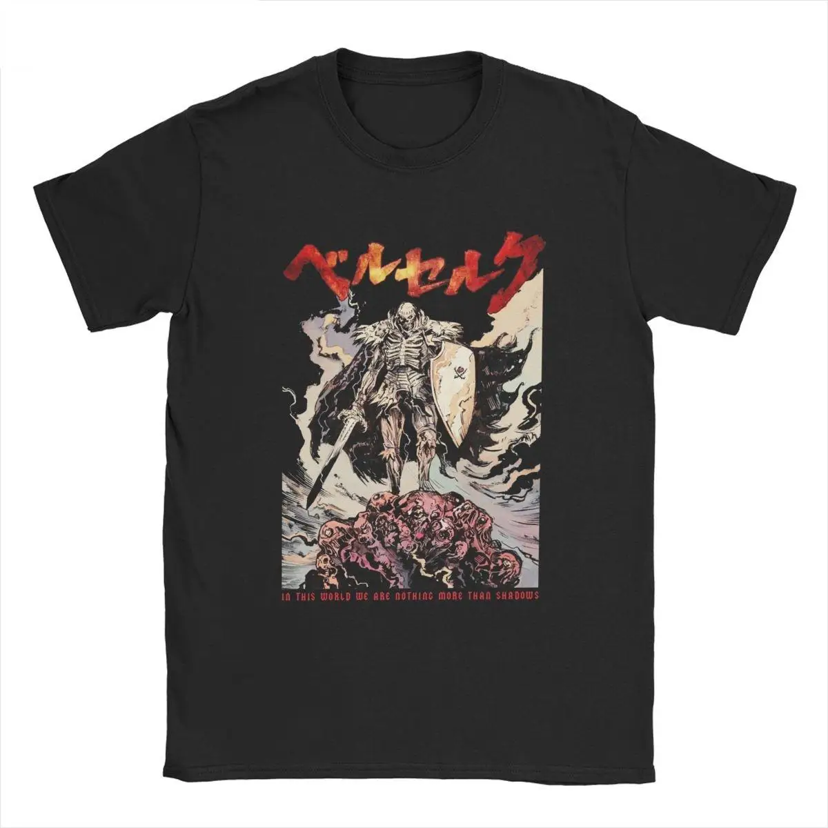 

Men's Berserk Guts Skull Knight Skeleton Warrior T Shirts Anime Manga 100% Cotton Clothing Short Sleeve Tees Adult T-Shirt