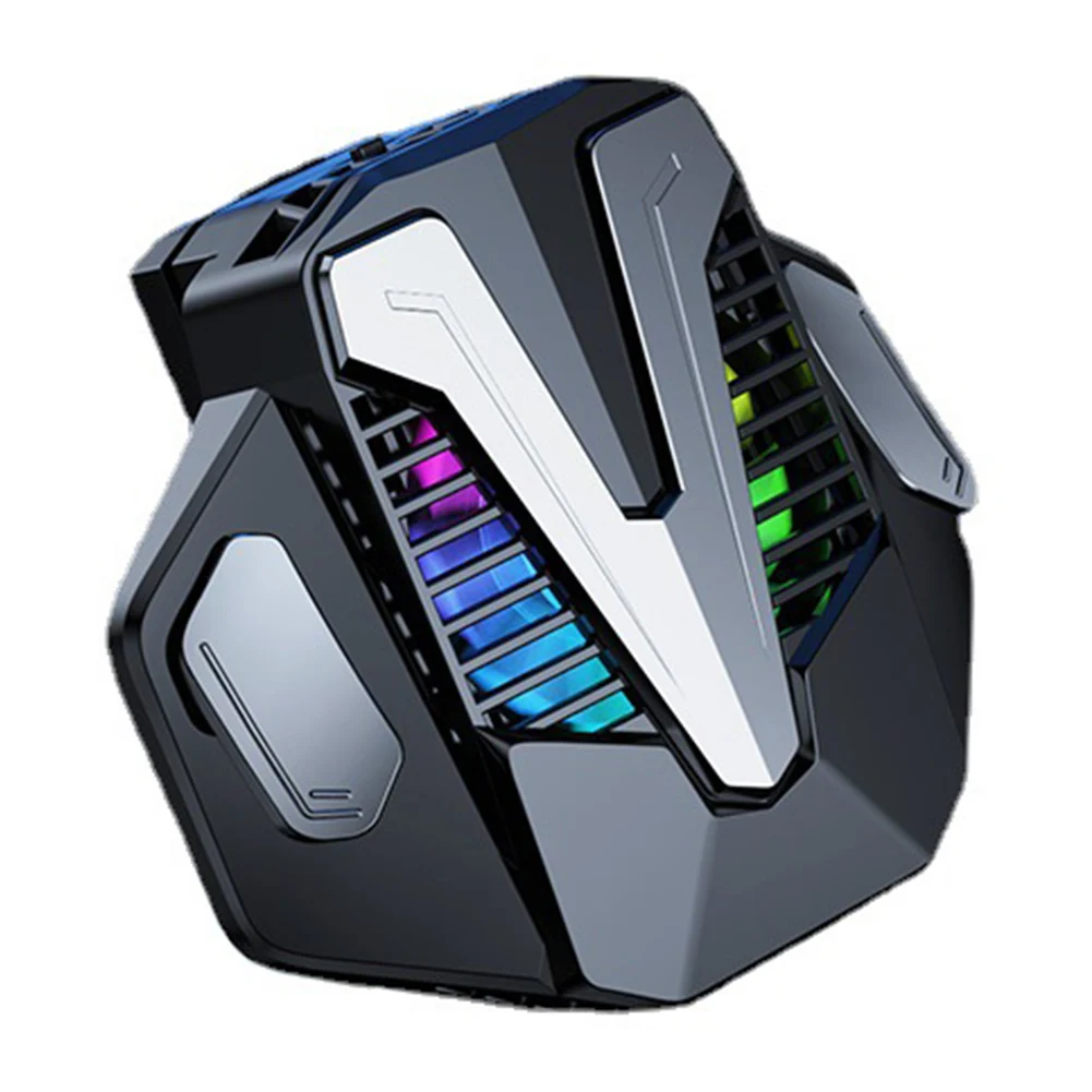 Mobile Phone Semiconductor Radiator Colorful RGB Lighting Effect Artifat 7 Blade Radiator Button Tec Cooling Fan for PUBG Mobile
Mobile Phone Semiconductor Radiator Colorful RGB Lighting Effect Artifat 7 Blade Radiator Button Tec Cooling Fan for PUBG Mobile