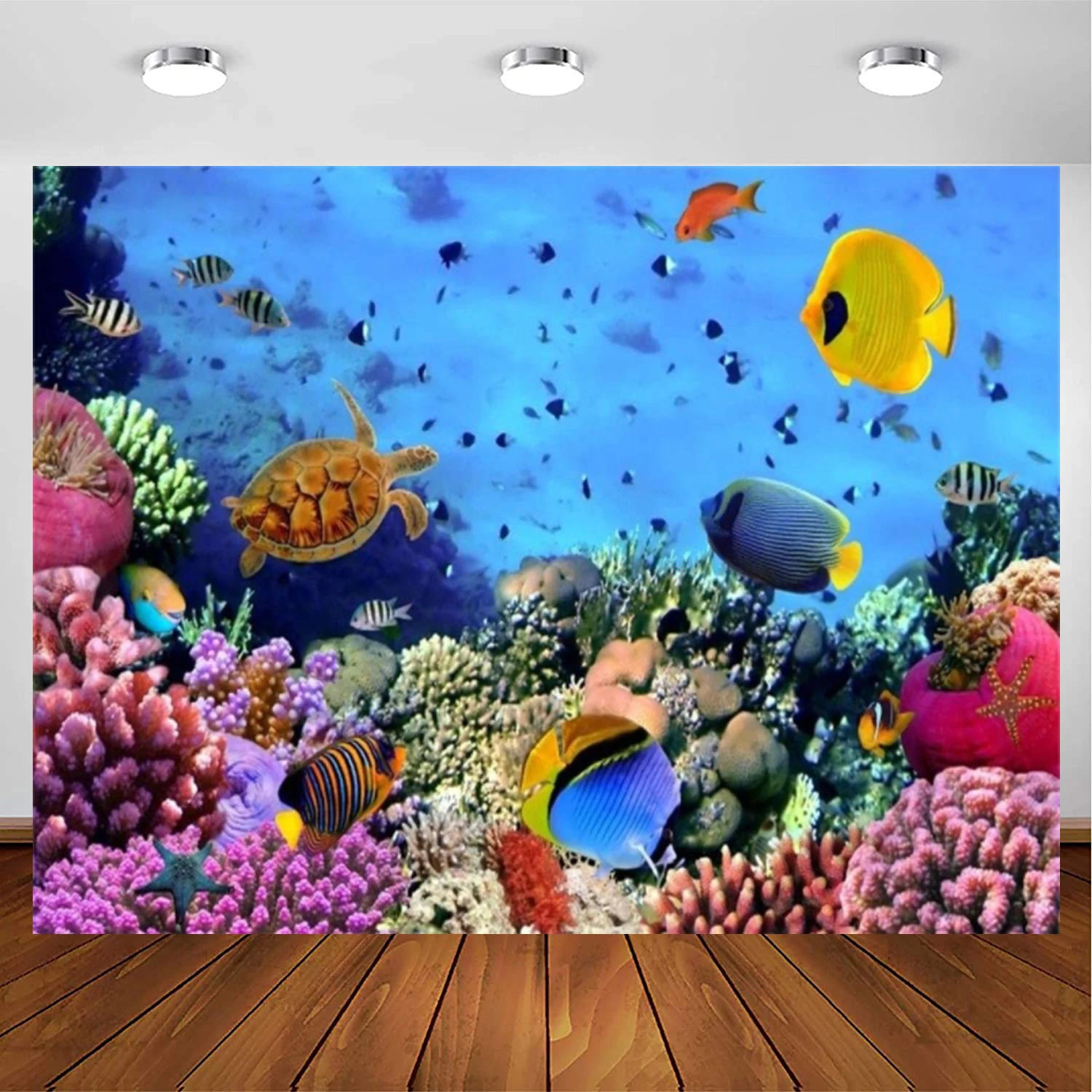 

Under Sea Seabed World Photography Backdrop Underwater Scene Colorful Marine Coral Fishes Aquarium Background Diving Holiday