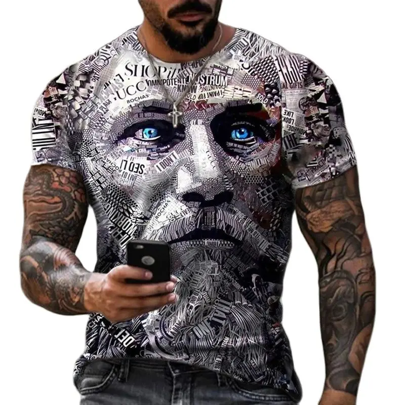 Fashion Summer Casual Top Retro Warrior Portrait Print Oversized Men's T-shirt Short Sleeve O-neck Streetwear Men's T-shirt
Fashion Summer Casual Top Retro Warrior Portrait Print Oversized Men's T-shirt Short Sleeve O-neck Streetwear Men's T-shirt