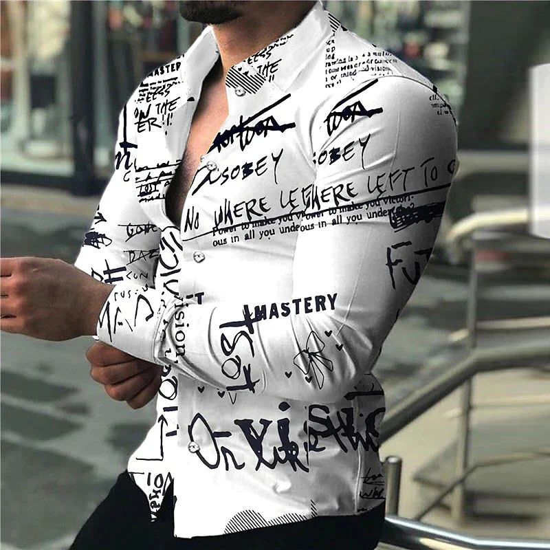 Newspaper Text Art Fashion Luxury Party Evening Dress Shirt Lapel Button Down Shirt Casual Print Long Sleeve Top Men Sweater
Newspaper Text Art Fashion Luxury Party Evening Dress Shirt Lapel Button Down Shirt Casual Print Long Sleeve Top Men Sweater