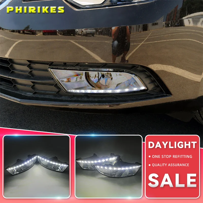 

For Skoda Superb 2010 - 2013,Super Brightness Waterproof ABS Car DRL 12V LED Daytime Running Light With Fog Lamp Cover