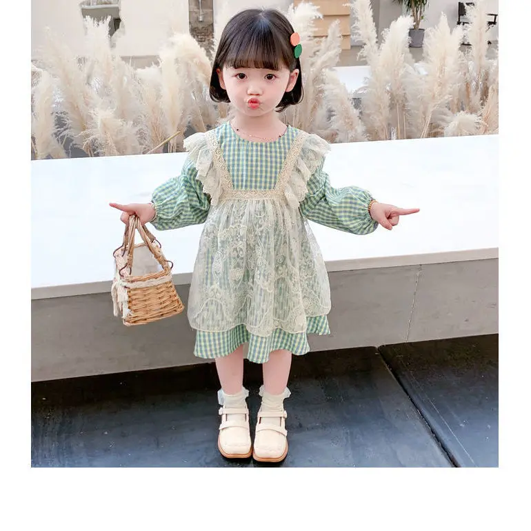 Kids Spanish Vintage Clothing Girls Lotia Dress Baby Korea Autumn Clothes Children Green Long Sleeve princess Dress with Lace
Kids Spanish Vintage Clothing Girls Lotia Dress Baby Korea Autumn Clothes Children Green Long Sleeve princess Dress with Lace
