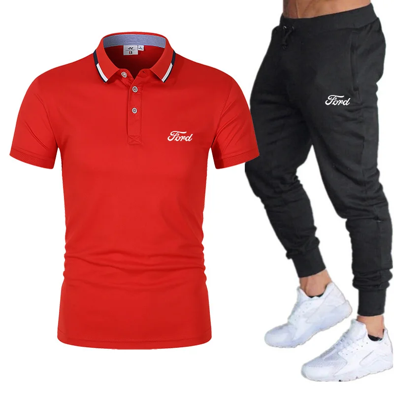 High Quality Male Suit Ford Logo Summer Polo Shirts+Pants Two-Piece Men's Sets Casual Sports Suit Fashion Men's Suit Clothing
High Quality Male Suit Ford Logo Summer Polo Shirts+Pants Two-Piece Men's Sets Casual Sports Suit Fashion Men's Suit Clothing
