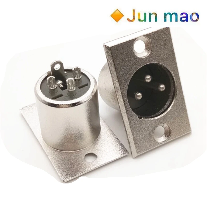 1pcs Nickel plated three core Carnon male head square seat metal square carlon male seat 3-core microphone socket XLR male 
1pcs Nickel plated three core Carnon male head square seat metal square carlon male seat 3-core microphone socket XLR male