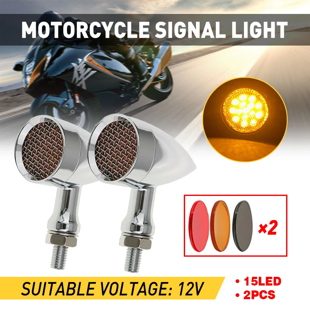 2Pcs 12V 15 Led Signal Lamps for Auto With 3 Colors Lenses Universal Motorcycle LED Turn Signals Lights Motorcycle Accessories
2Pcs 12V 15 Led Signal Lamps for Auto With 3 Colors Lenses Universal Motorcycle LED Turn Signals Lights Motorcycle Accessories