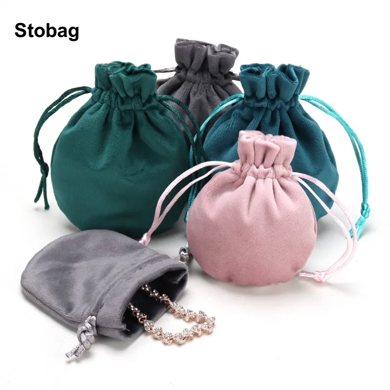 

StoBag 5pcs Velvet Drawstring Bags Small Flannel Jewelry Gift Cosmetic Storage Package Dustproof Portable Pocket Organizer Pouch