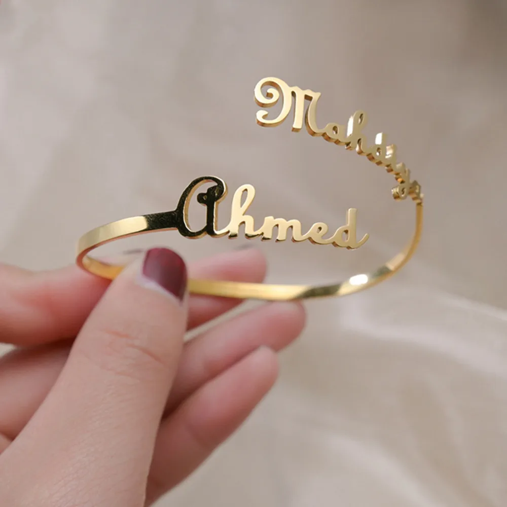 HUHUI Custom Two Names Bracelet Personalized Cuff Adjustable Bangle Stainless Steel Jewelry For Women Unisex Anniversary Gift
HUHUI Custom Two Names Bracelet Personalized Cuff Adjustable Bangle Stainless Steel Jewelry For Women Unisex Anniversary Gift