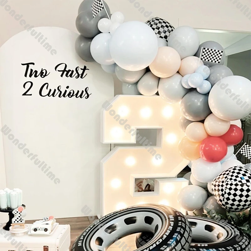 72pcs Doubled Gray Blue Balloons DIY Cream Peach Balloons Garland Kit Racing Birthday Decoration TWO FAST Party Decor Background
72pcs Doubled Gray Blue Balloons DIY Cream Peach Balloons Garland Kit Racing Birthday Decoration TWO FAST Party Decor Background