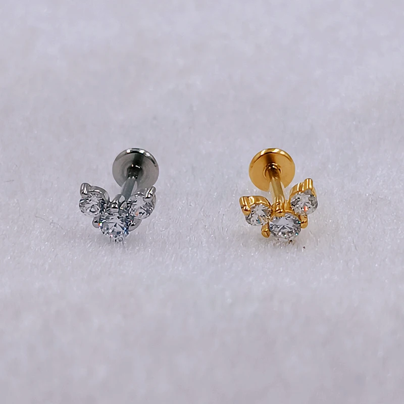 V Shape Heart Three CZ Zircon Crystal Labret Stud Lip Internal Thread Helix Piercing Daith Conch Cartilaged Earrings 16G
V Shape Heart Three CZ Zircon Crystal Labret Stud Lip Internal Thread Helix Piercing Daith Conch Cartilaged Earrings 16G