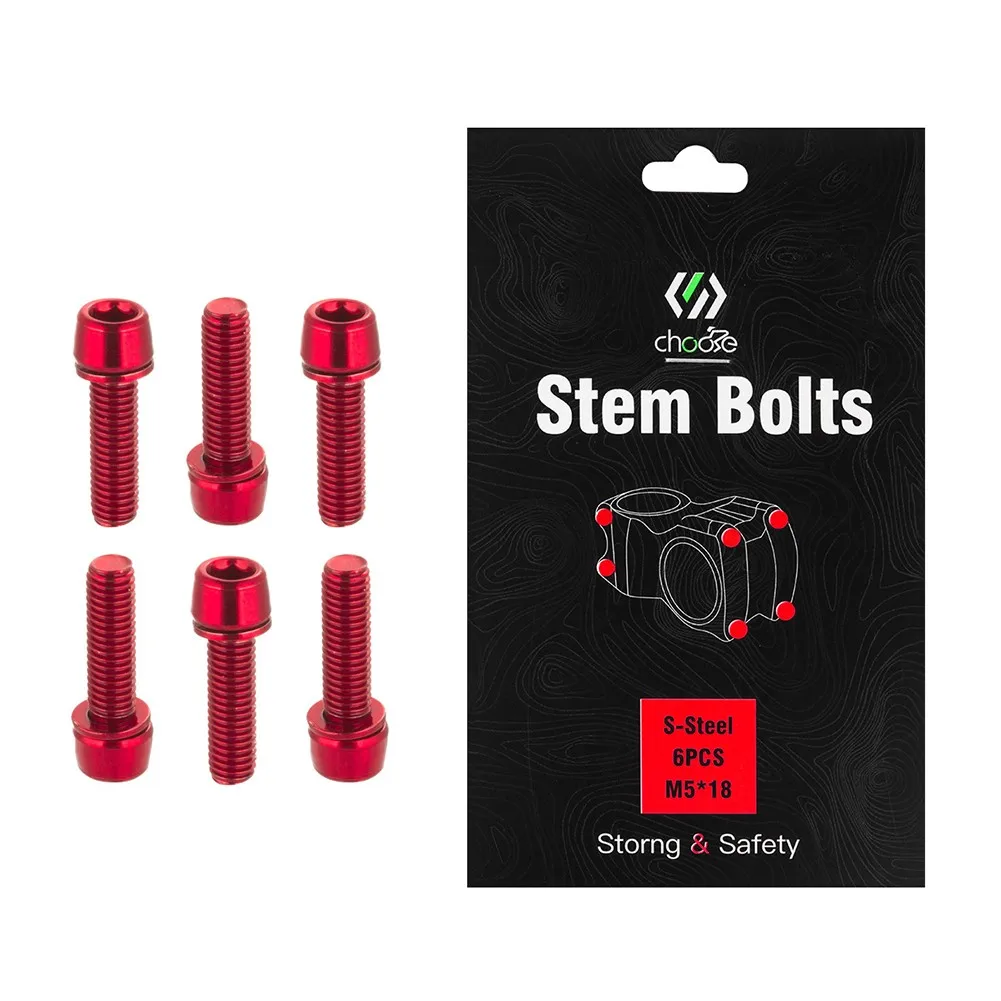 Sporting Handlebar Stem Bolts Stem Screw 6pcs Screw Aluminum Alloy M5*18MM Stem Riser Screw For MTB Mountain Bike Durable
Sporting Handlebar Stem Bolts Stem Screw 6pcs Screw Aluminum Alloy M5*18MM Stem Riser Screw For MTB Mountain Bike Durable
