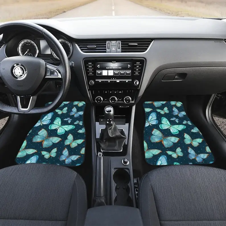 Blue Green Butterflies Navy Car Floor Mats Set, Front and Back Floor Mats for Car, Car Accessories
Blue Green Butterflies Navy Car Floor Mats Set, Front and Back Floor Mats for Car, Car Accessories