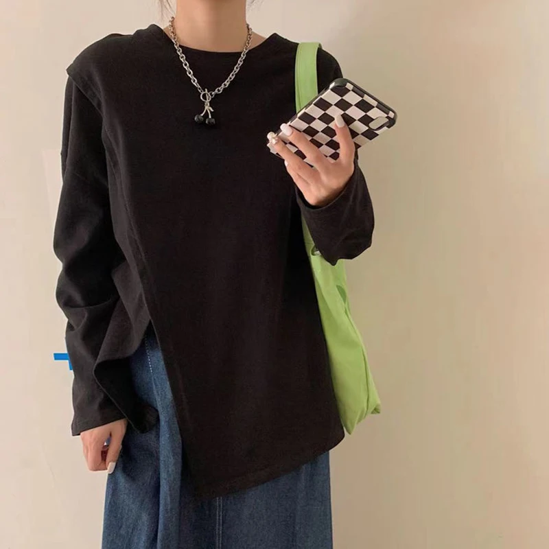 DUOFAN Shirts for Women Summer Asymmetrical Long Sleeves O-neck Tops Solid Color Classic Y2k Clothes Aesthetic Tees Plus Size
DUOFAN Shirts for Women Summer Asymmetrical Long Sleeves O-neck Tops Solid Color Classic Y2k Clothes Aesthetic Tees Plus Size