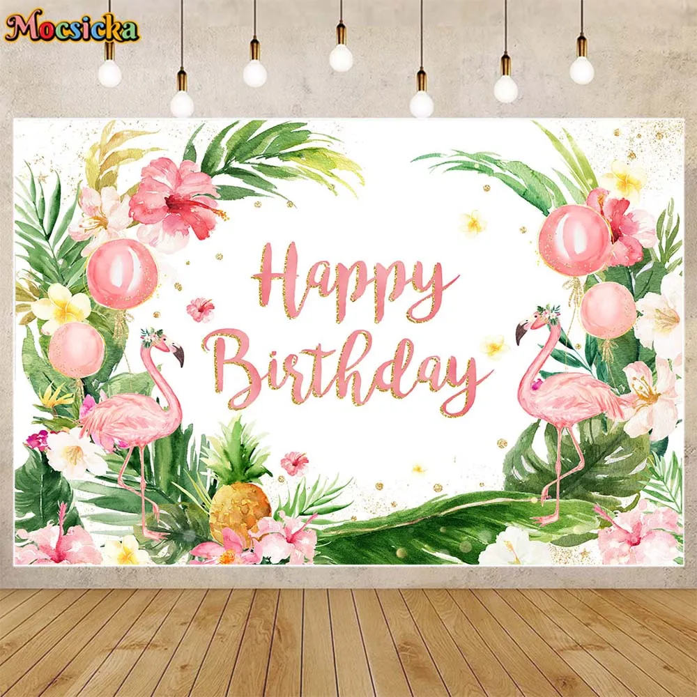 Mocsicka Baby Birthday Backdrop Flamingo Tropical Flower Palms Tree Girl Birthday Party Photo Background Photocall Custom Banner
Mocsicka Baby Birthday Backdrop Flamingo Tropical Flower Palms Tree Girl Birthday Party Photo Background Photocall Custom Banner
