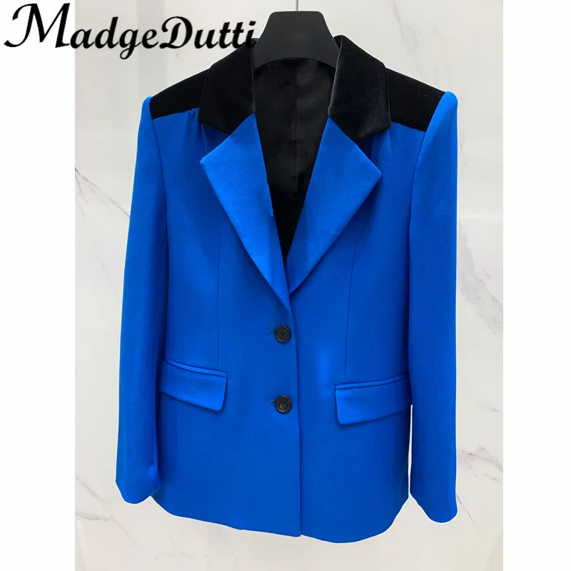 3.7 MadgeDutti Vintage Fashion Velvet Spliced Wool Blend Single Breasted Slim Temperament Blazer Women
3.7 MadgeDutti Vintage Fashion Velvet Spliced Wool Blend Single Breasted Slim Temperament Blazer Women